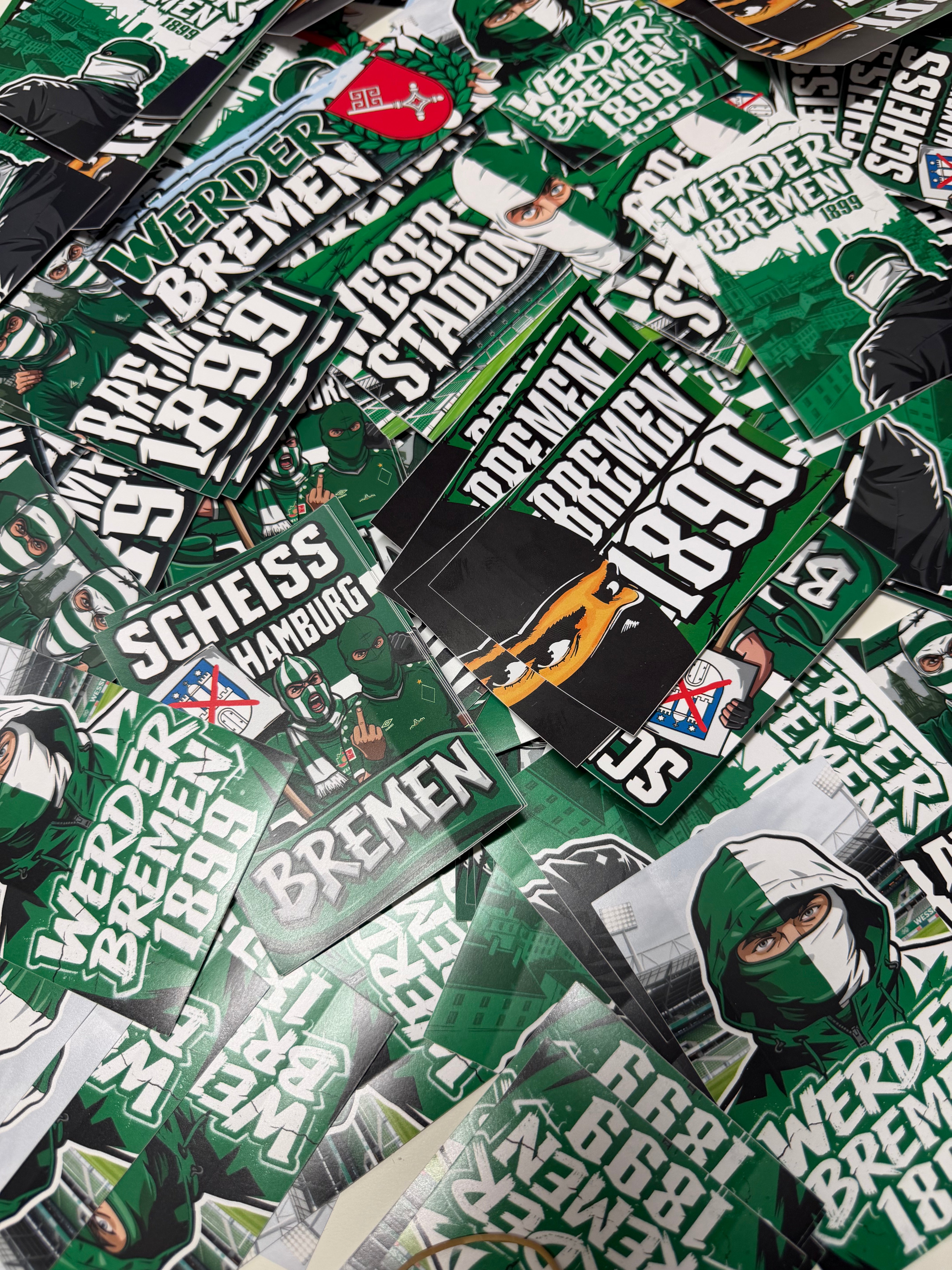100 x Bremen Aufkleber Mix | Werder 1899 Aufkleber Mix