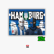 Hamburg Aufkleber | Sticker 25X Westkurve, 1887 | Fußball Fanartikel | Pvc | Wetterfest | Ultras