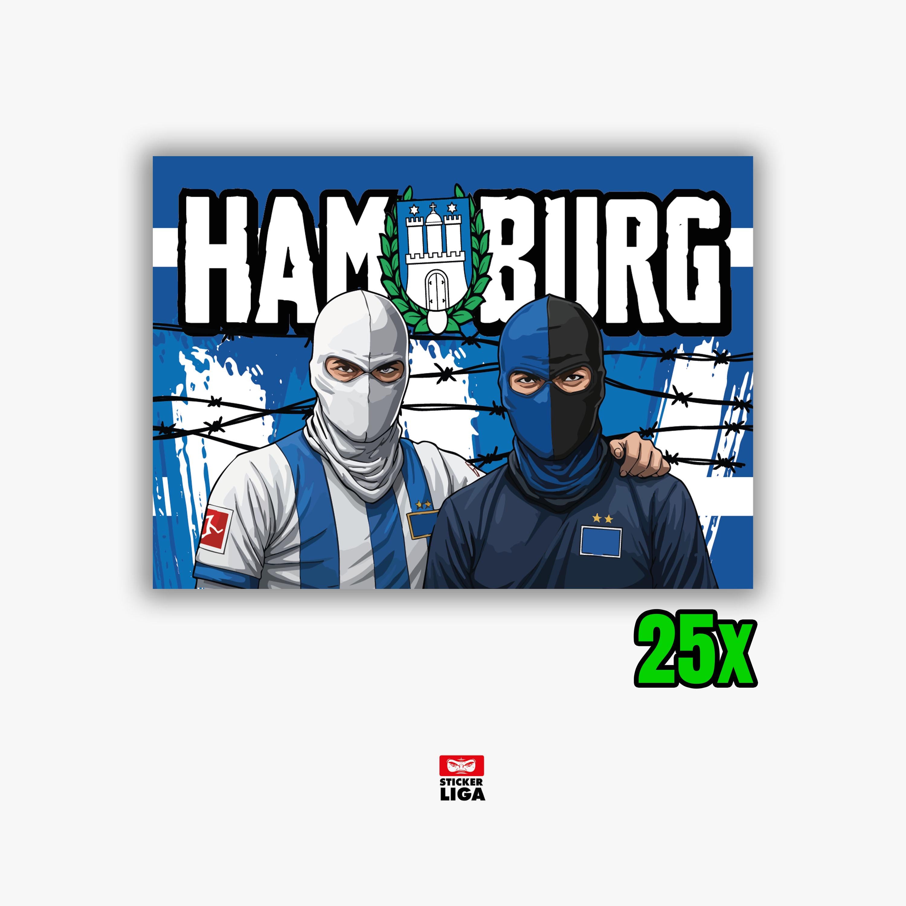 Hamburg Aufkleber | Sticker 25X Westkurve, 1887 | Fußball Fanartikel | Pvc | Wetterfest | Ultras