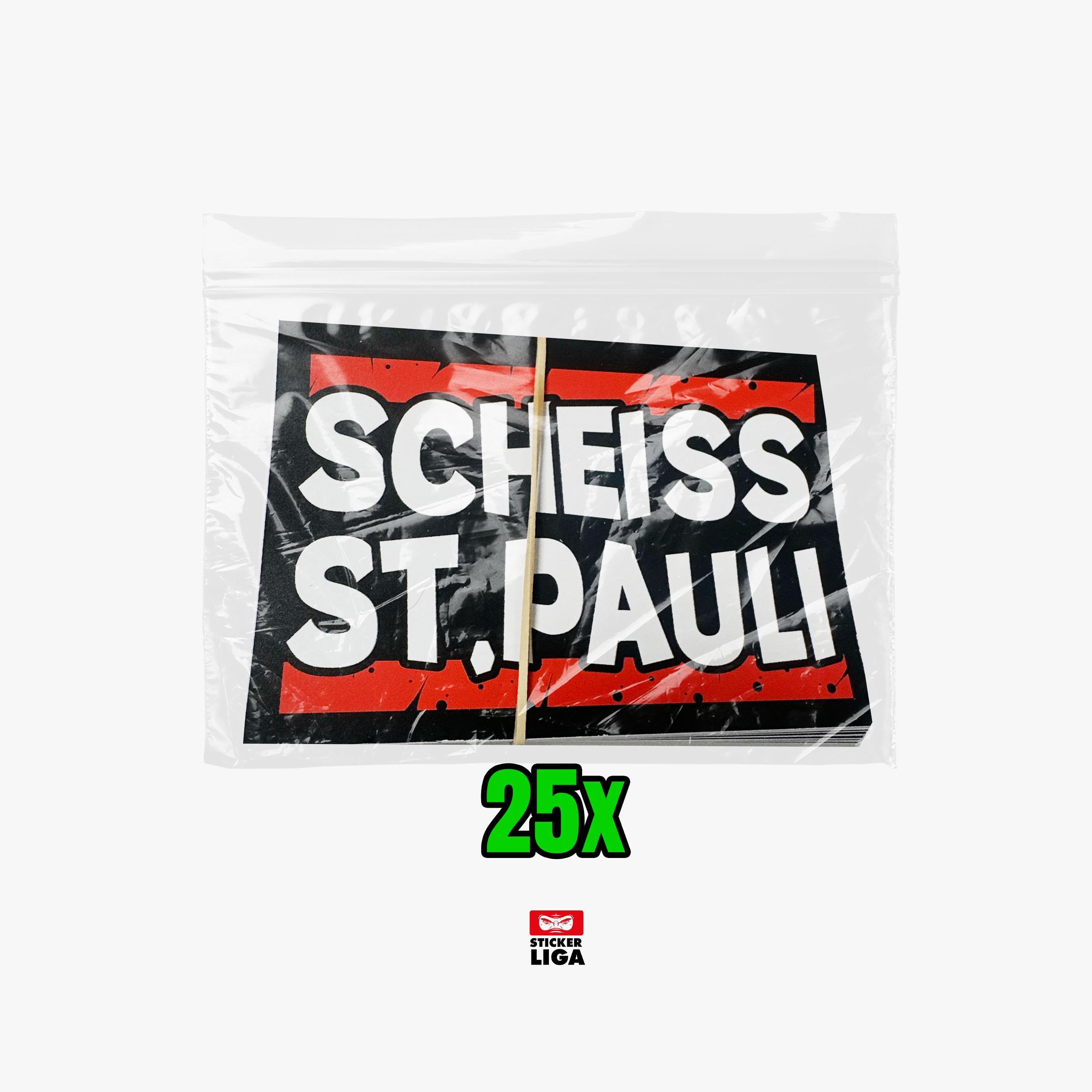 Scheiss St.Pauli | Sticker 25x | Ultras Aufkleber | Fußball Fanartikel | Pvc | Wetterfest
