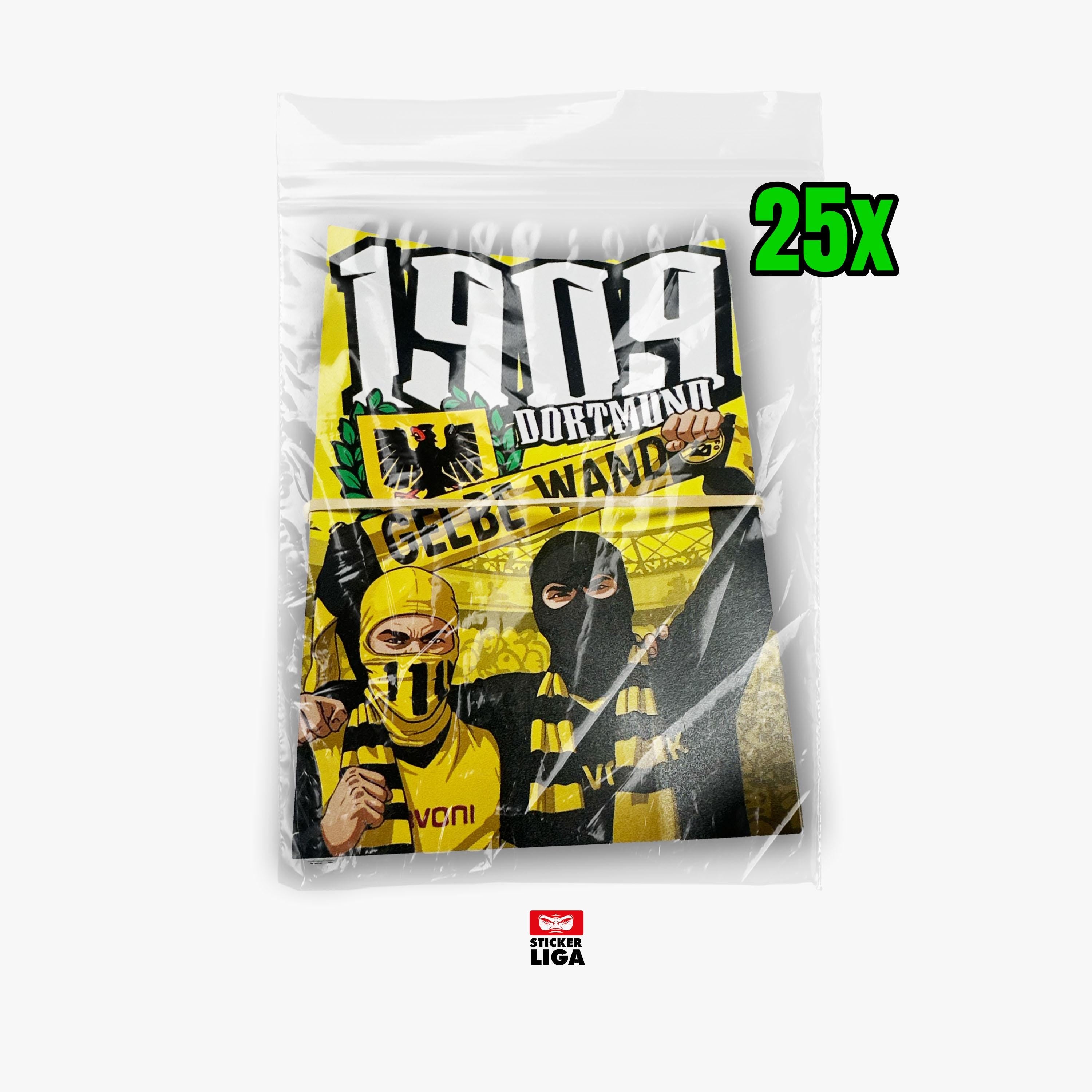 Dortmund Aufkleber | Sticker 25X Südtribüne, 1909, Balken| Fußball Fanartikel| Pvc| Wetterfest